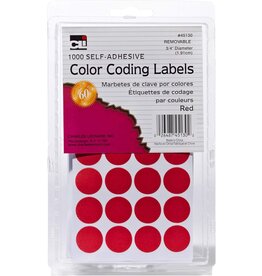 COLOR CODING STICKER   ¾" ROUND RED - 1000 PACK