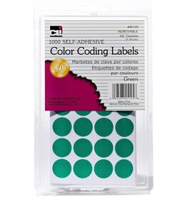 COLOR CODING STICKER   ¾" ROUND GREEN - 1000 PACK