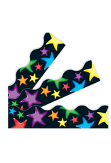 Trend Enterprises SCALLOPED BORDERS 2¼"X39', GEL STARS