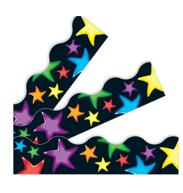 Trend Enterprises SCALLOPED BORDERS 2¼"X39', GEL STARS