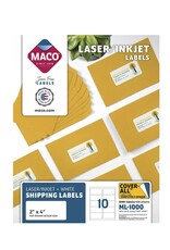 MACO WHITE MAILING LABELS - 10 PER SHEET 2"x4" 100 sheets