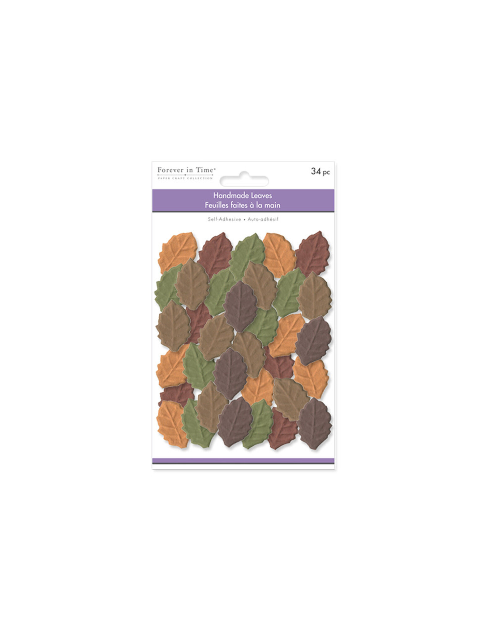 HANDMADE LEAF EMBELLISHMENT AUTUMN MIX 34 PC