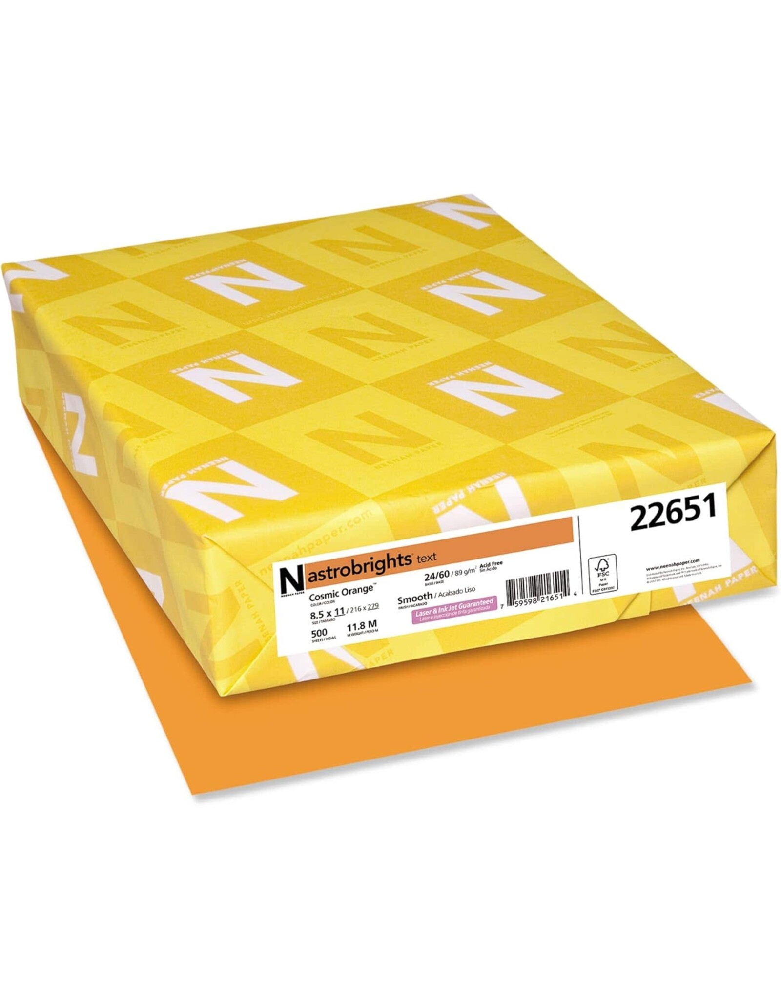 COPY PAPER ASTROBRIGHT  8½"x11" COSMIC ORANGE  20lb 500PK