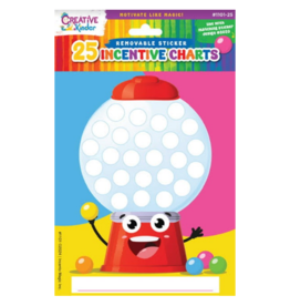 incento magic INCENTIVE CHART - ANIMATED GUM BALL MACHINE - 25 SHEETS