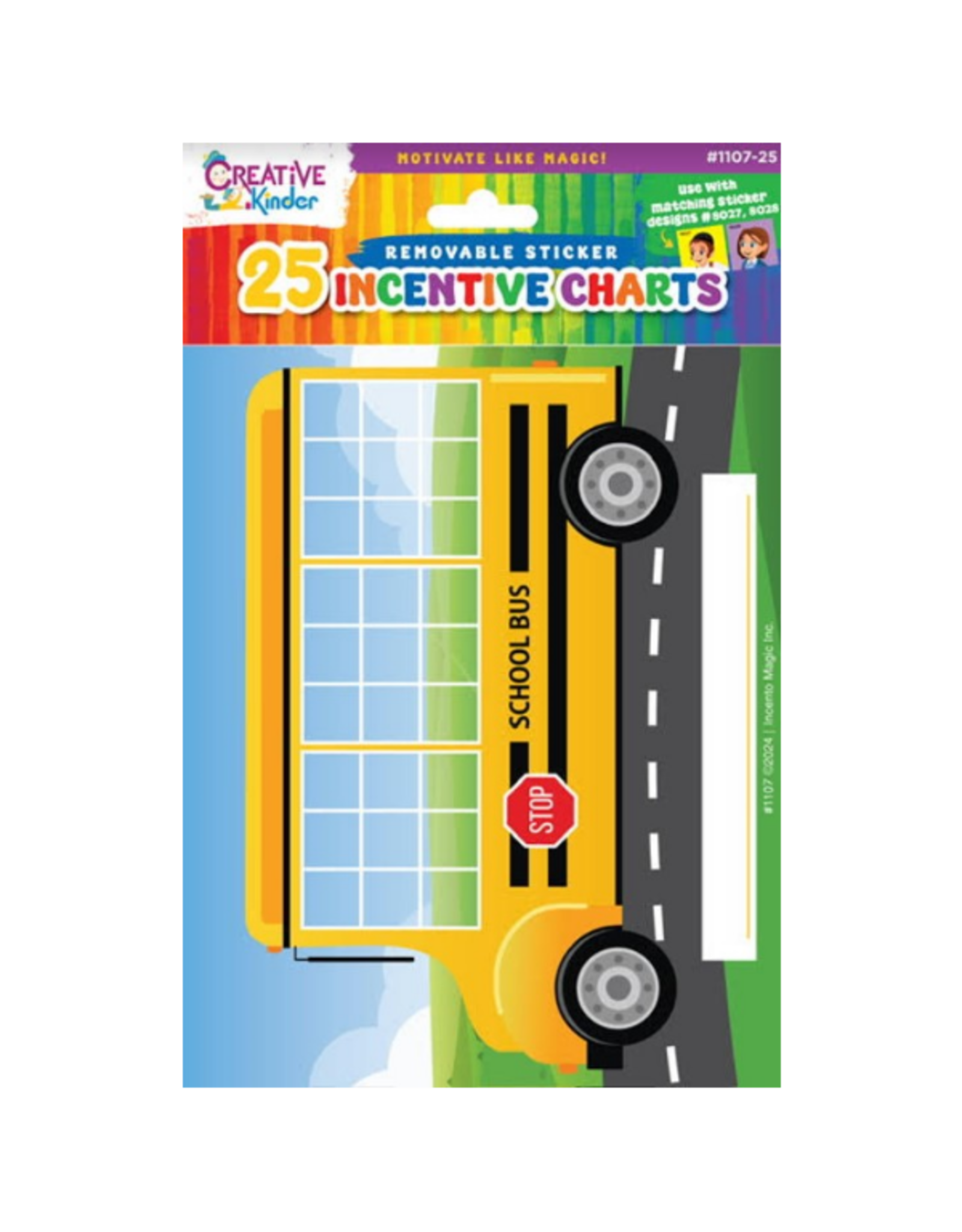 incento magic INCENTIVE CHART - SCHOOL BUS - 6 SHEETS