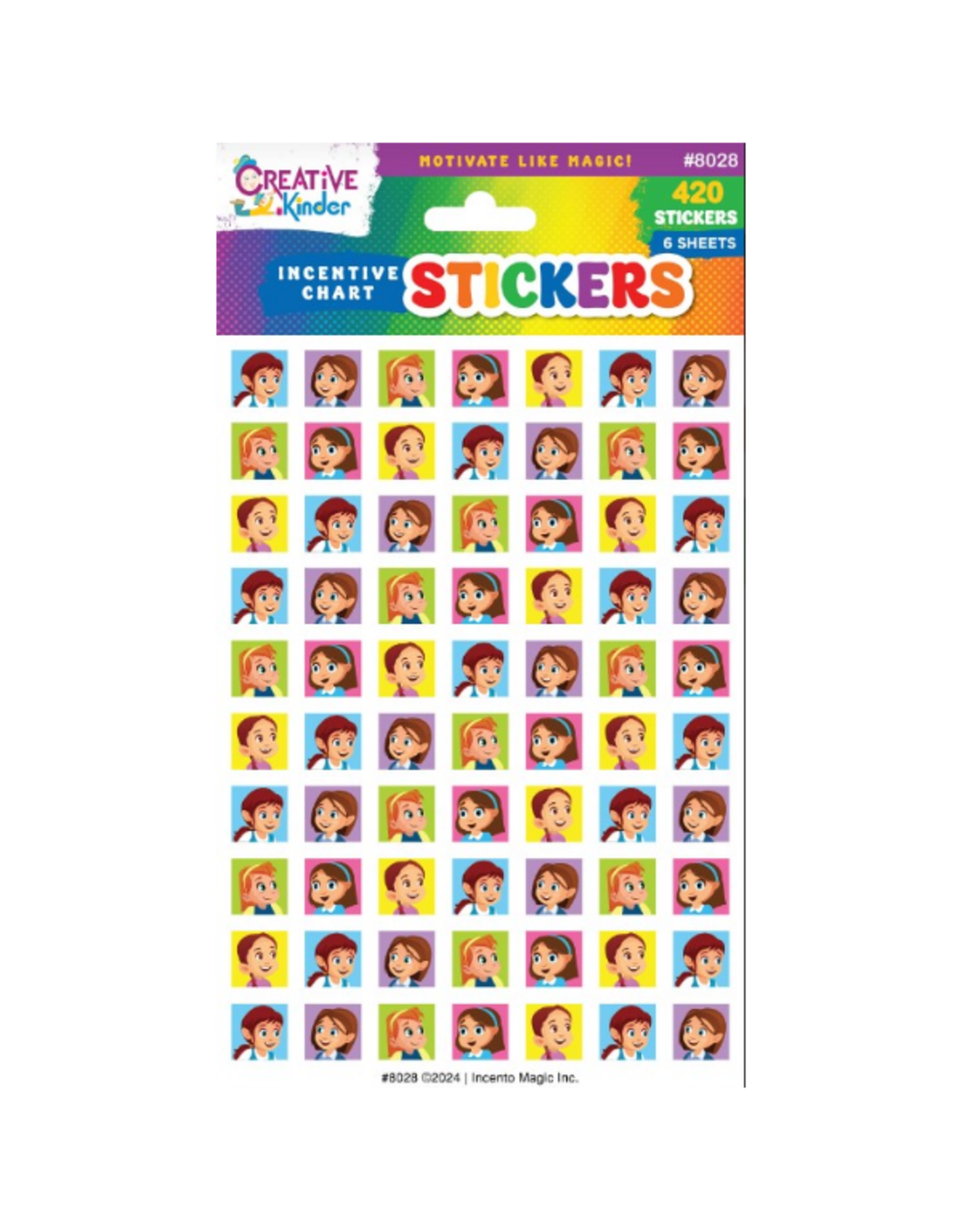 incento magic INCENTIVE CHART STICKERS: GIRLS  - 6 SHEETS