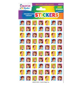 incento magic INCENTIVE CHART STICKERS: GIRLS  - 6 SHEETS