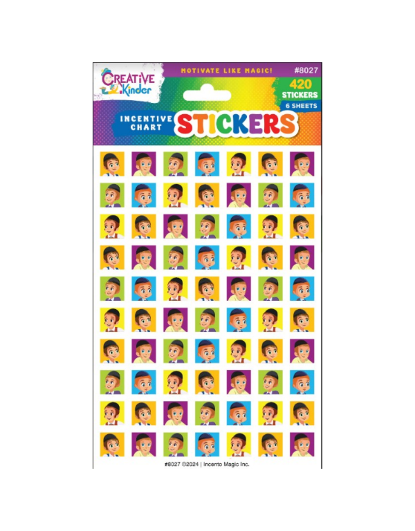 incento magic INCENTIVE CHART STICKERS: BOYS  - 6 SHEETS