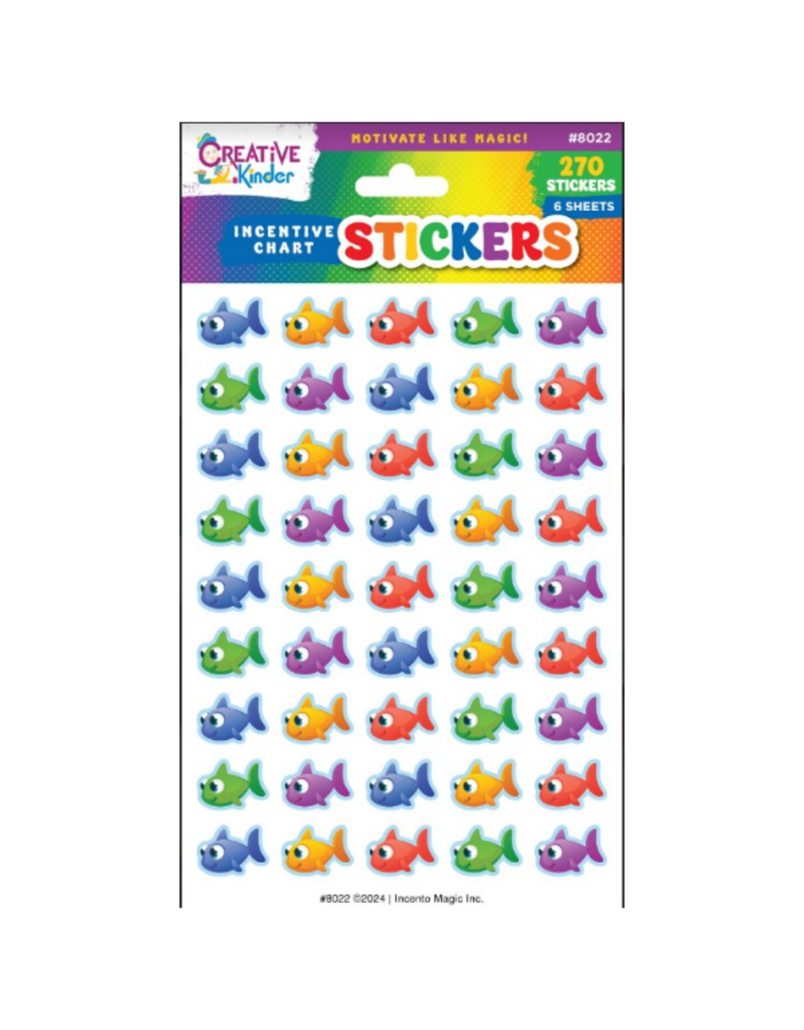 incento magic INCENTIVE CHART STICKERS: ANIMATED FISH  - 6 SHEETS