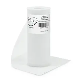 TULLE: 6" X 25 YARDS  - WHITE
