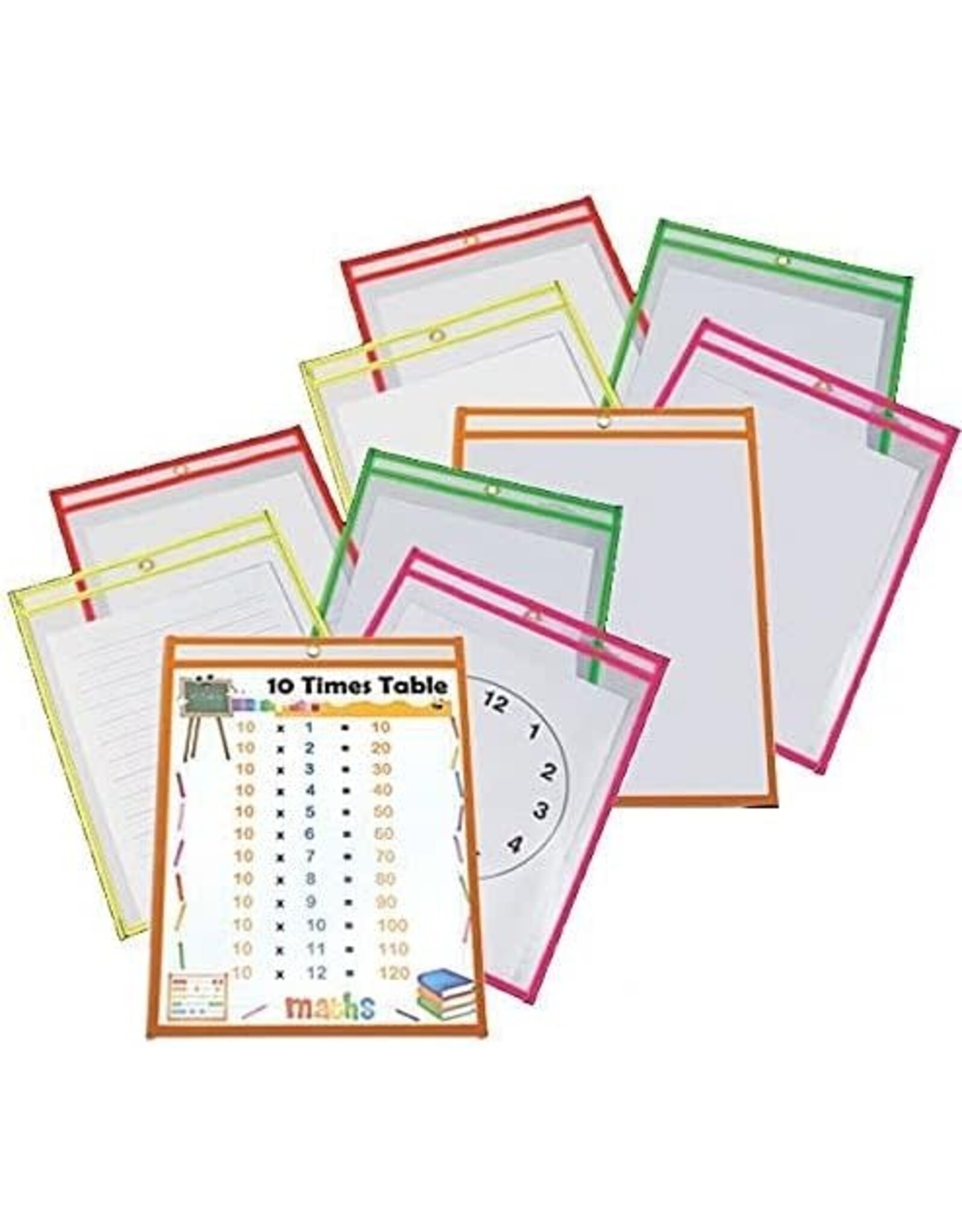 KOVOT DRY ERASE POCKET FITS 9X12 PAPER - 10 PACK