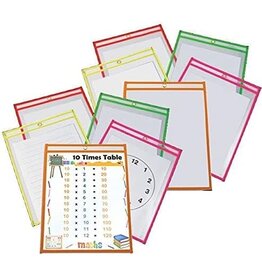 KOVOT DRY ERASE POCKET FITS 9X12 PAPER - 10 PACK