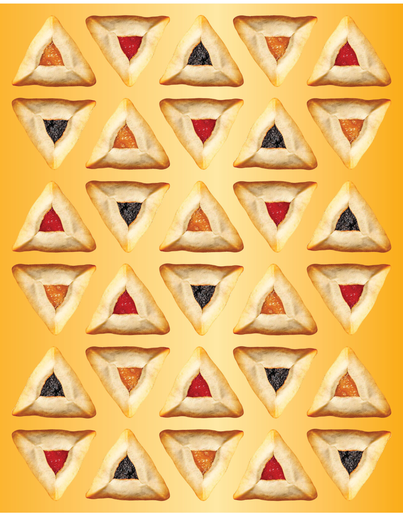 RANENU STICKERS: HAMANTASHEN 1" -6 SHEETS