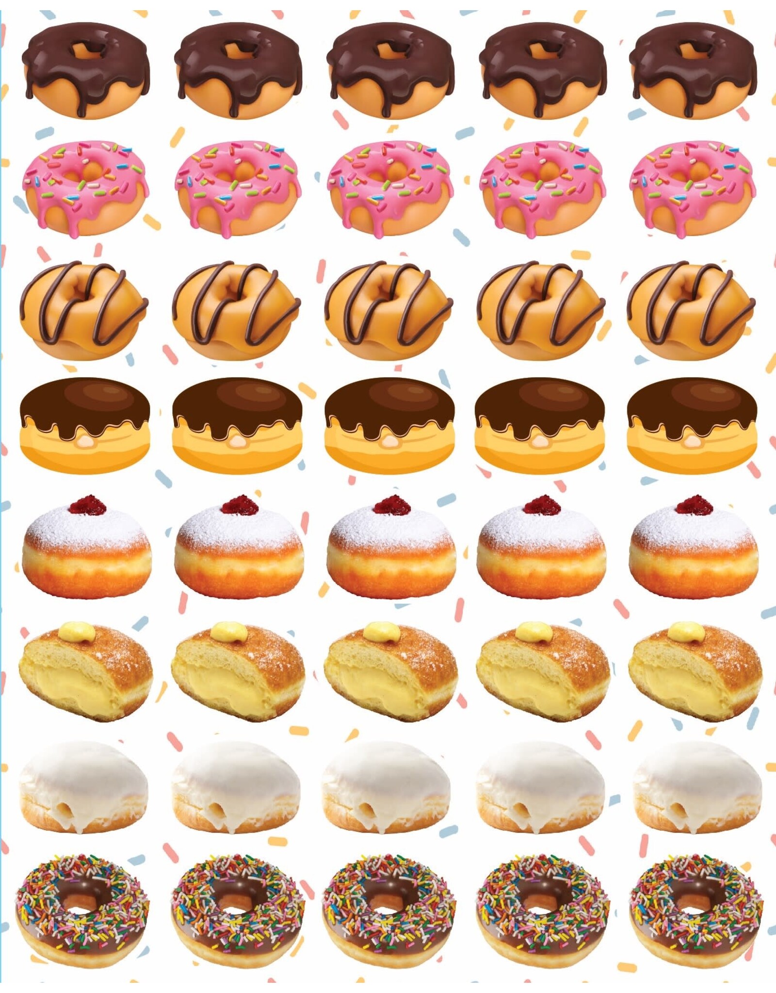 RANENU STICKERS: DOUGHNUTS -6 SHEETS