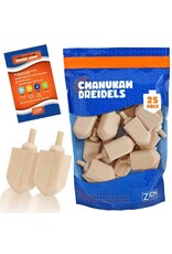 LARGE WOOD BLANK DREIDEL 3" - 25 PACK