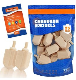 LARGE WOOD BLANK DREIDEL 3" - 25 PACK