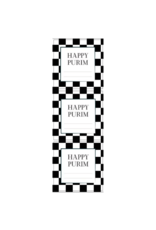 incento magic PURIM LABEL BLK/WHITE CHECKERED  18PC