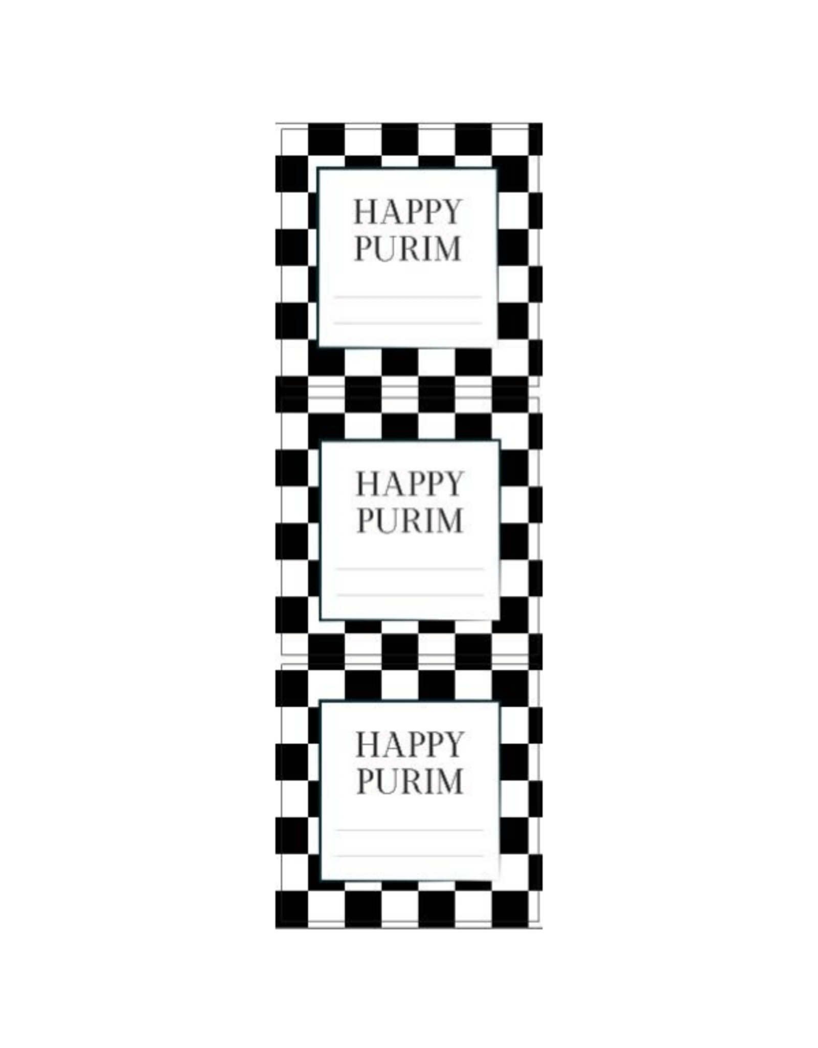 incento magic PURIM LABEL BLK/WHITE CHECKERED  18PC