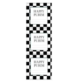 incento magic PURIM LABEL BLK/WHITE CHECKERED  18PC