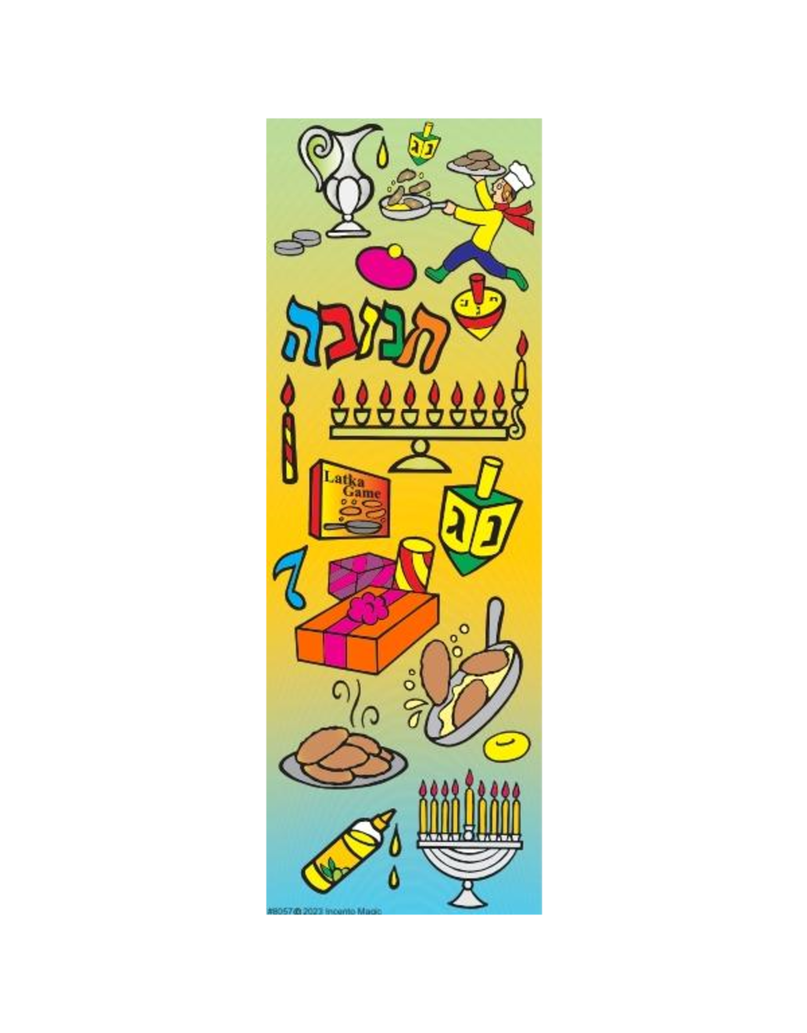 incento magic STICKERS: CHANUKAH THEMES DIE-CUT  - 6 SHEETS