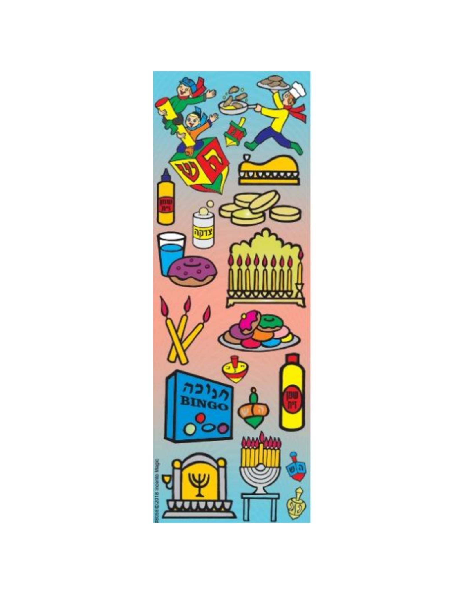 incento magic STICKERS: CHANUKAH THEMES  DIE-CUT - 6 SHEETS