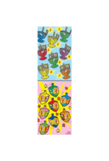 incento magic STICKERS -  FOIL CHANUKAH 8 NIGHTS menorah & dreidel - 6 SHEETS