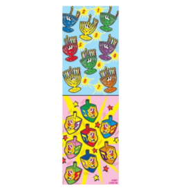 incento magic STICKERS -  FOIL CHANUKAH 8 NIGHTS menorah & dreidel - 6 SHEETS