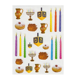STICKERS: ASSORTED PHOTO FOAM CHANUKAH 80PC