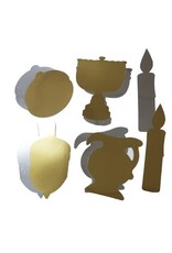 JUMBO GOLD AND SILVER CHANUKA CUT OUTS 10 PACK