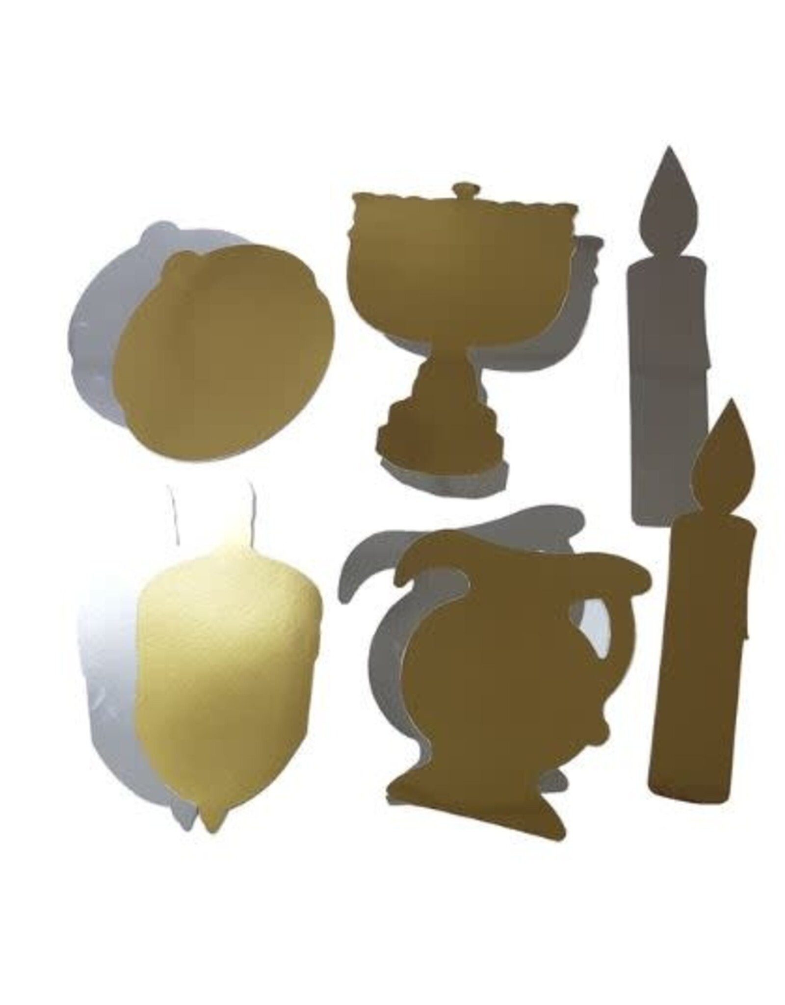 JUMBO GOLD AND SILVER CHANUKA CUT OUTS 10 PACK