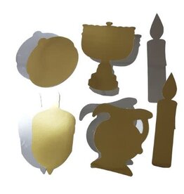 JUMBO GOLD AND SILVER CHANUKA CUT OUTS 10 PACK