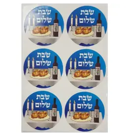 STICKERS: SHABBAT SHALOM ROUND 10 SHEETS