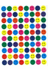 STICKERS ASSORTED COLOR SMILES  13mm 8 across 10 SHEETS