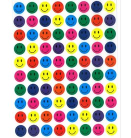 STICKERS ASSORTED COLOR SMILES  13mm 8 across 10 SHEETS