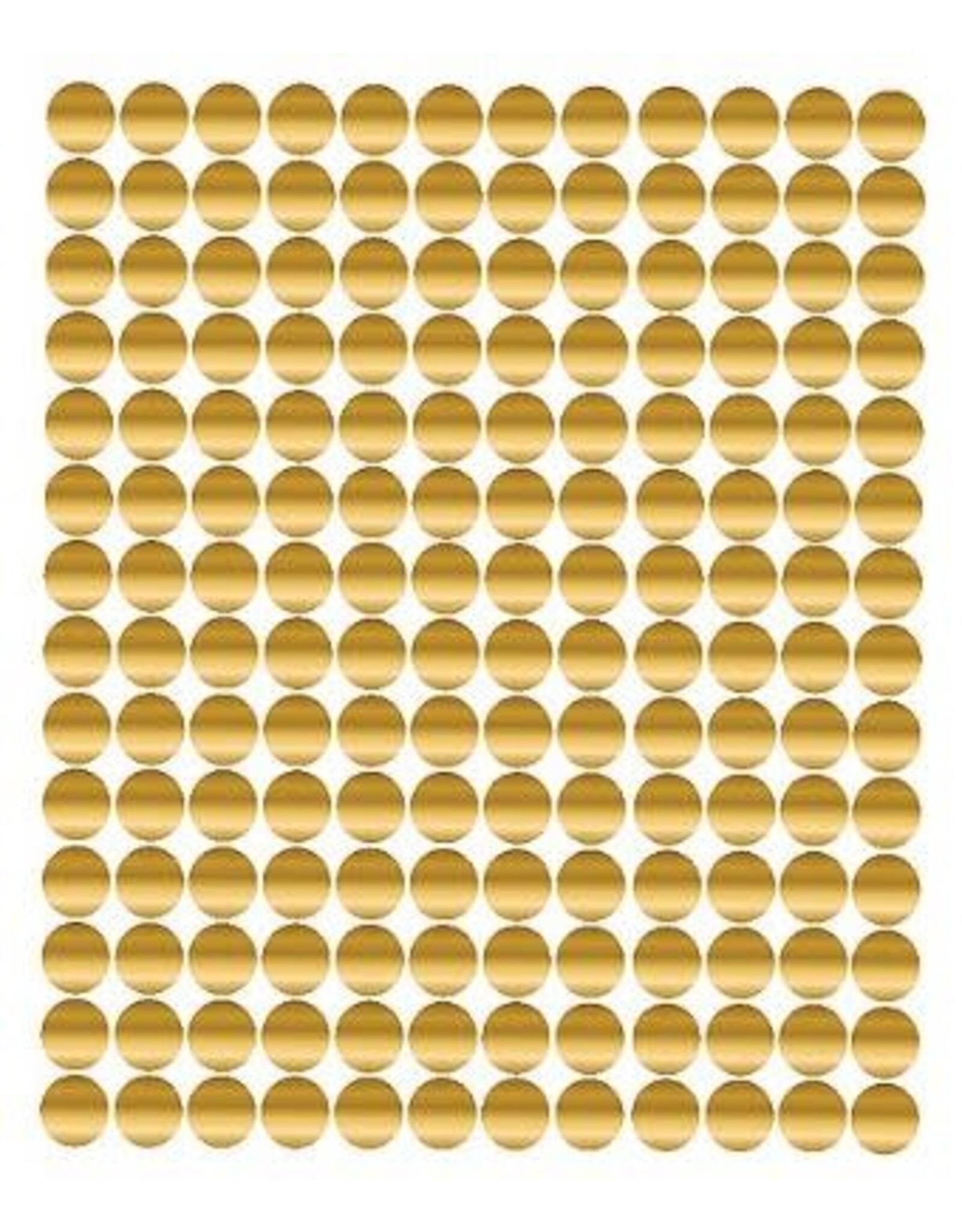 COLOR CODING DOT STICKER : GOLD FOIL  1/4" 12 ACROSS 25 SHEETS