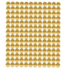 COLOR CODING DOT STICKER : GOLD FOIL  1/4" 12 ACROSS 25 SHEETS