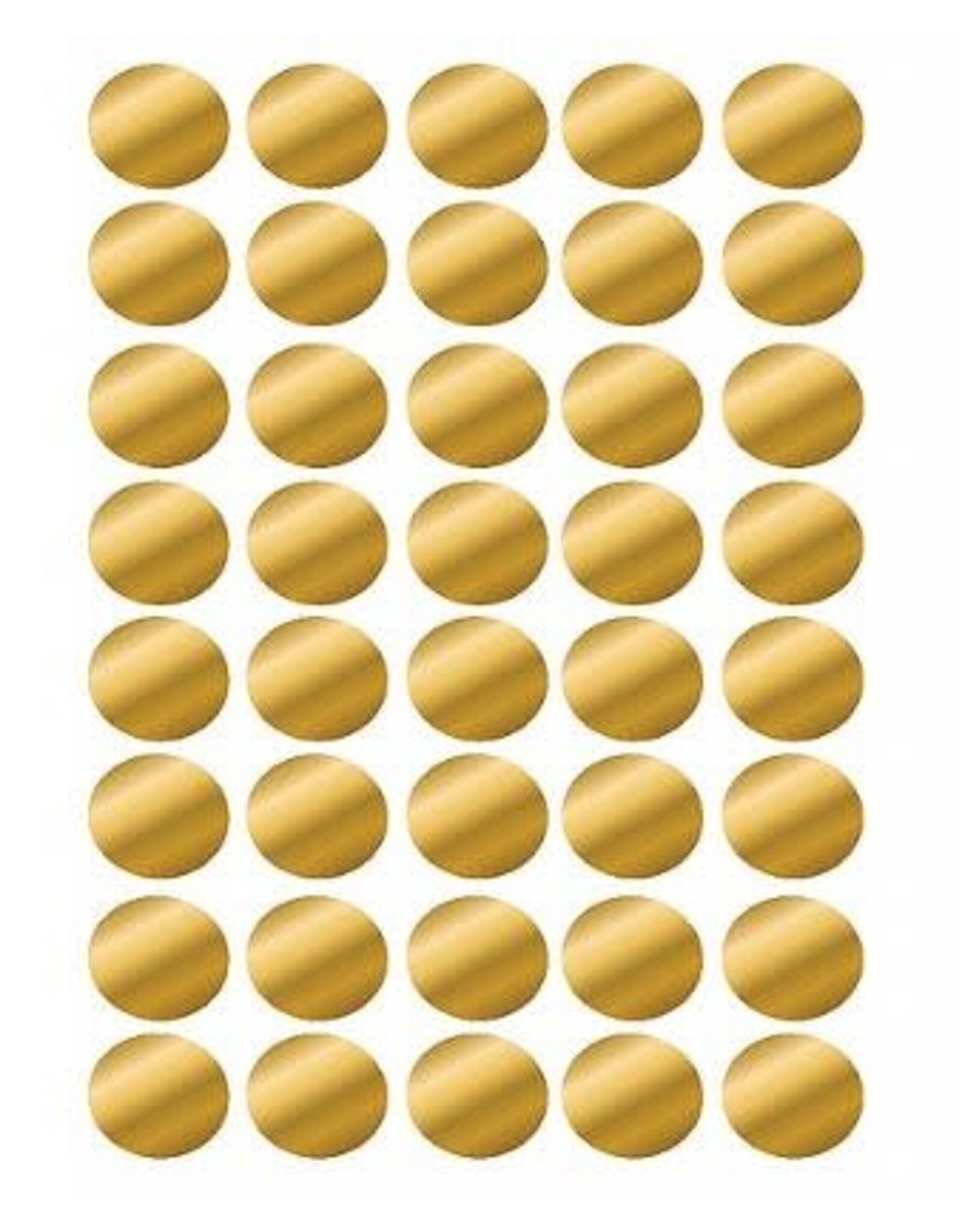 COLOR CODING DOT STICKER : GOLD FOIL 3/4". -  5 across -  25 SHEETS