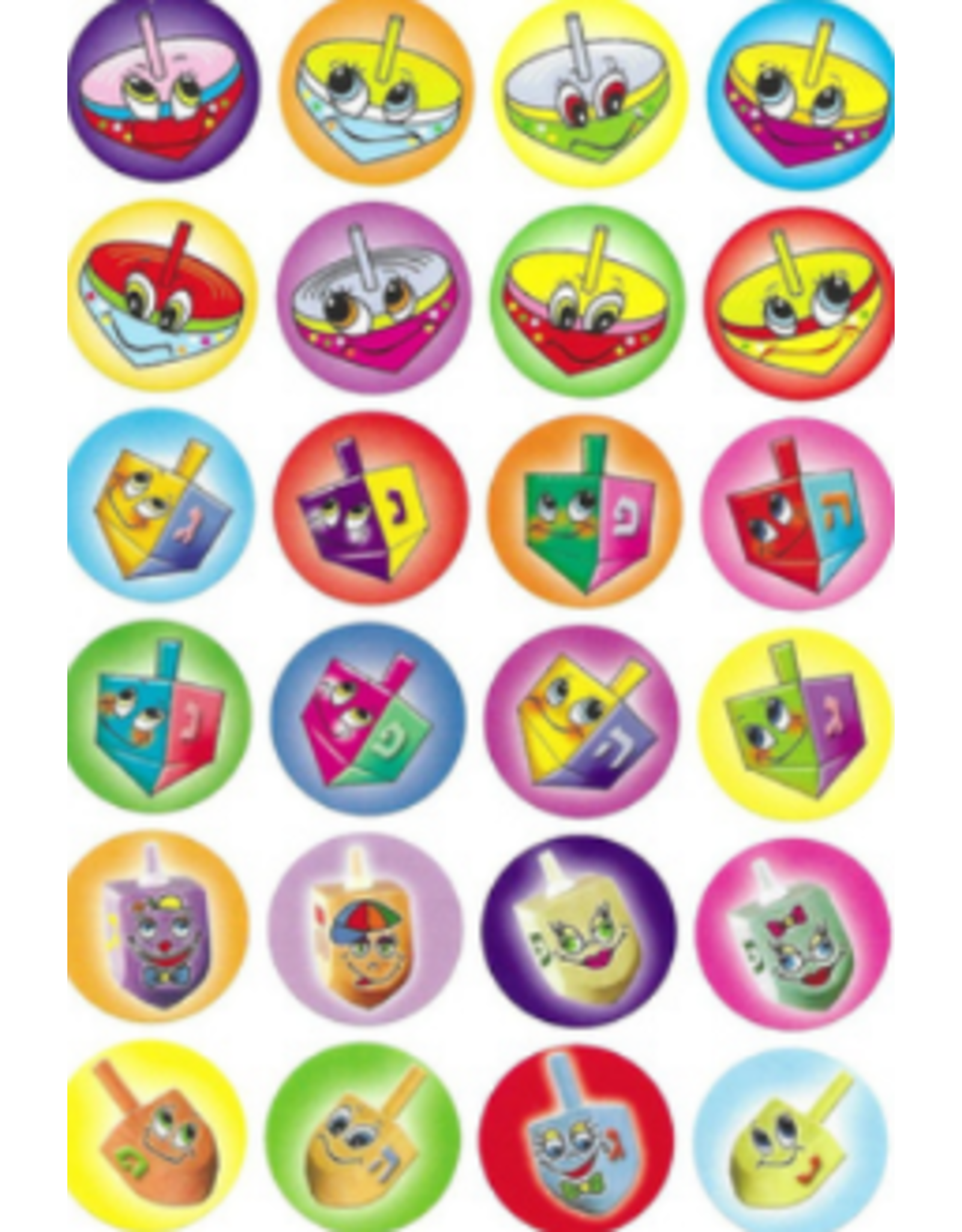 STICKERS: SMILEY DREIDEL ASSORTMENT (10)