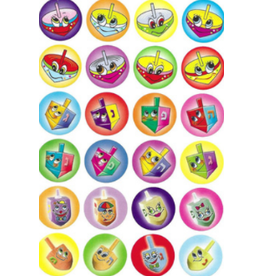 STICKERS: SMILEY DREIDEL ASSORTMENT (10)