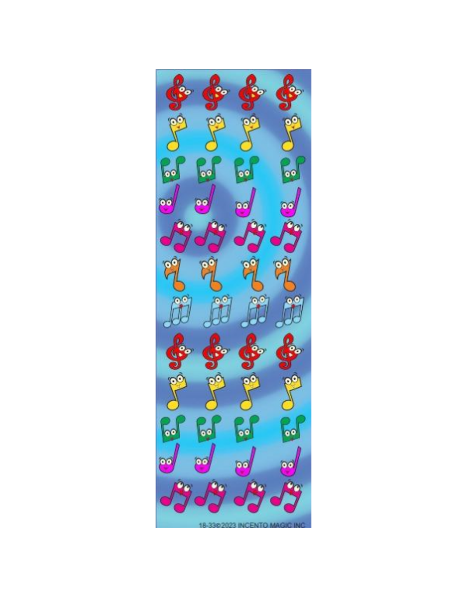 incento magic STICKERS: FOIL ANIMATED MUSIC NOTES - 6 SHEETS