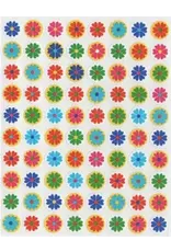 STICKERS: FLOWER ASSORTED COLOR  1/2" 25 SHEETS