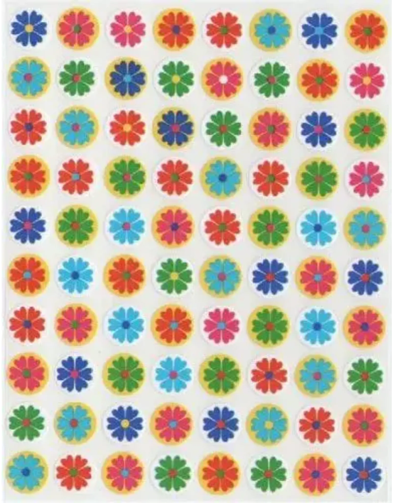 STICKERS: FLOWER ASSORTED COLOR  1/2" 25 SHEETS