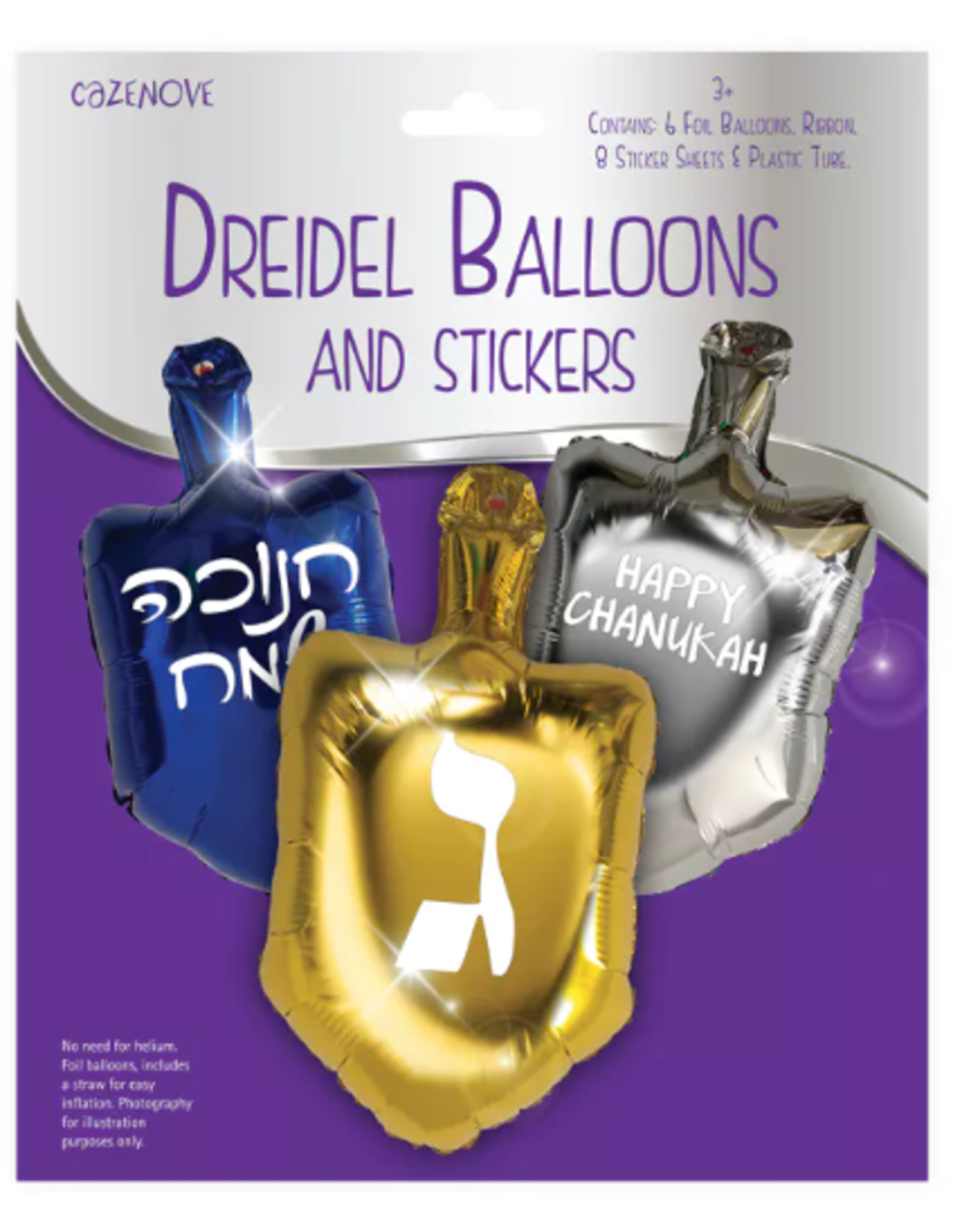 DREIDEL BALLOONS AND STICKERS