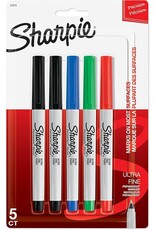 Sharpie MARKERS - SHARPIE ULTRA FINE POINT ASSORTED COLORS - 5 PACK