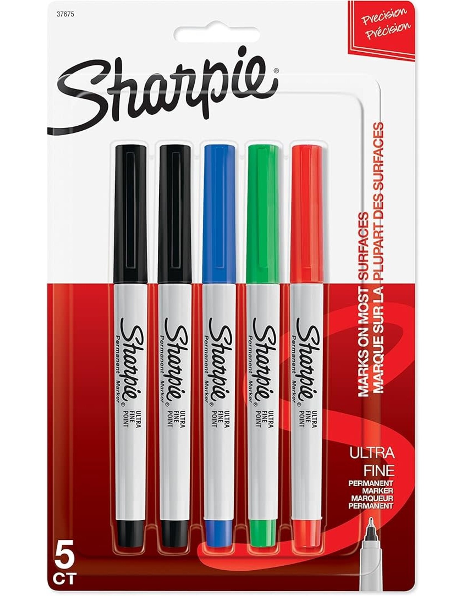 Sharpie MARKERS - SHARPIE ULTRA FINE POINT ASSORTED COLORS - 5 PACK