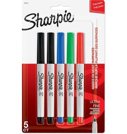 Sharpie MARKERS - SHARPIE ULTRA FINE POINT ASSORTED COLORS - 5 PACK