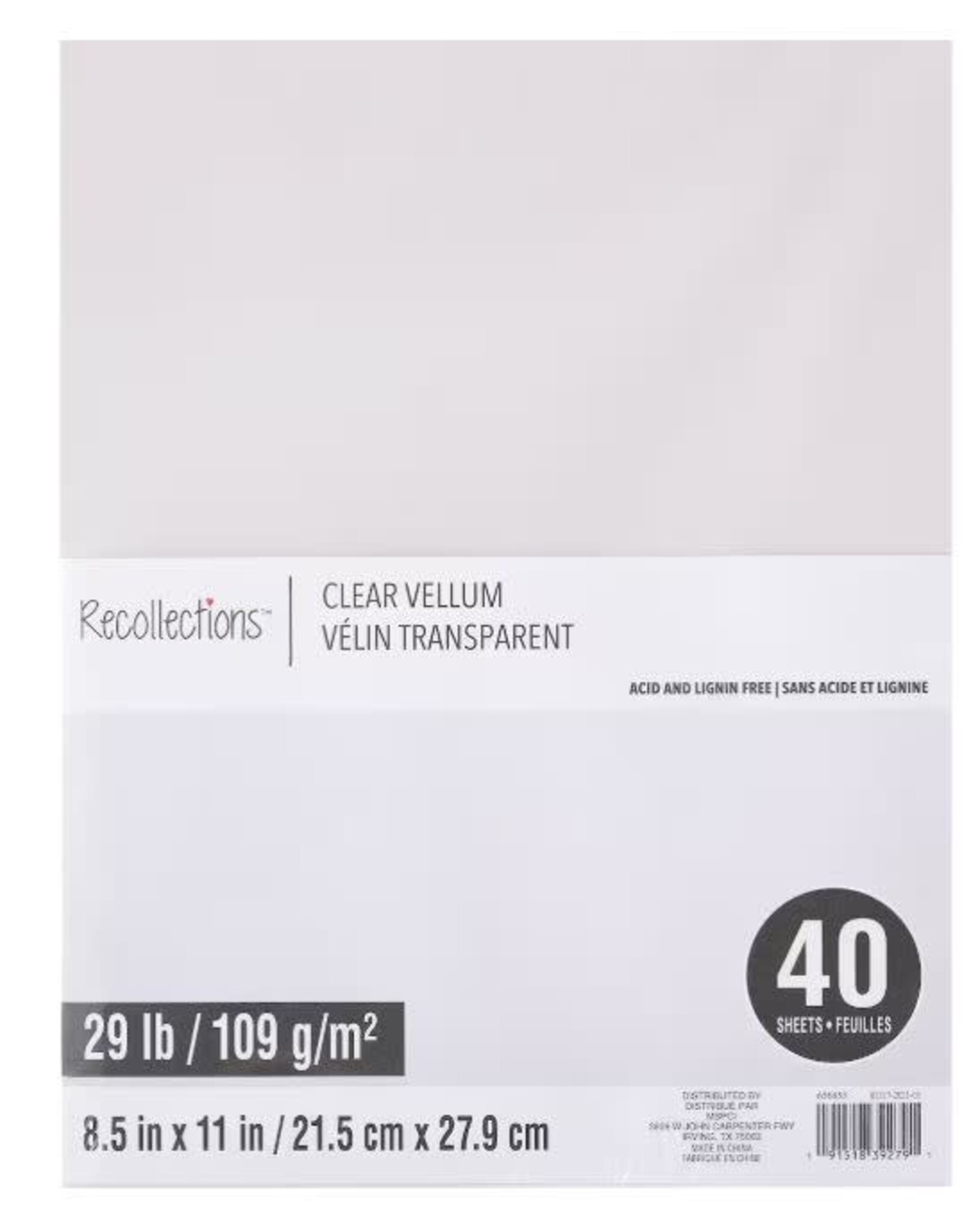 VELLUM CLEAR PAPER 29LB 8.5"X11" - 40 PACK