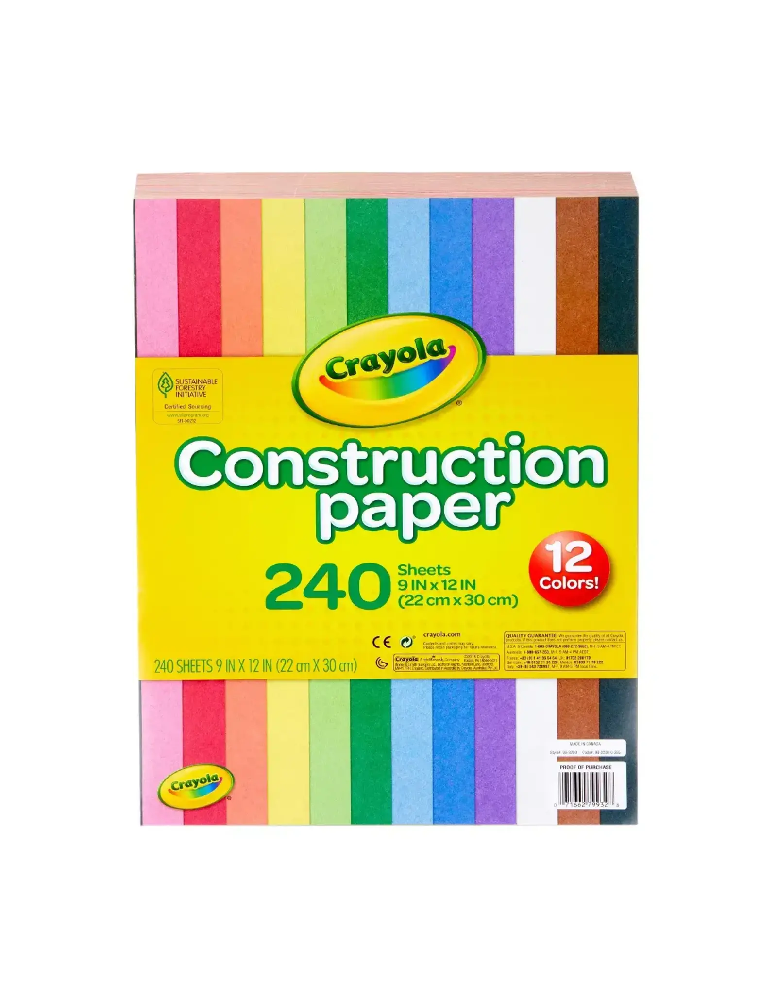 Crayola CRAYOLA CONSTRUCTION PAPER : ASSORTED COLORS - 9x12 -240 PACK