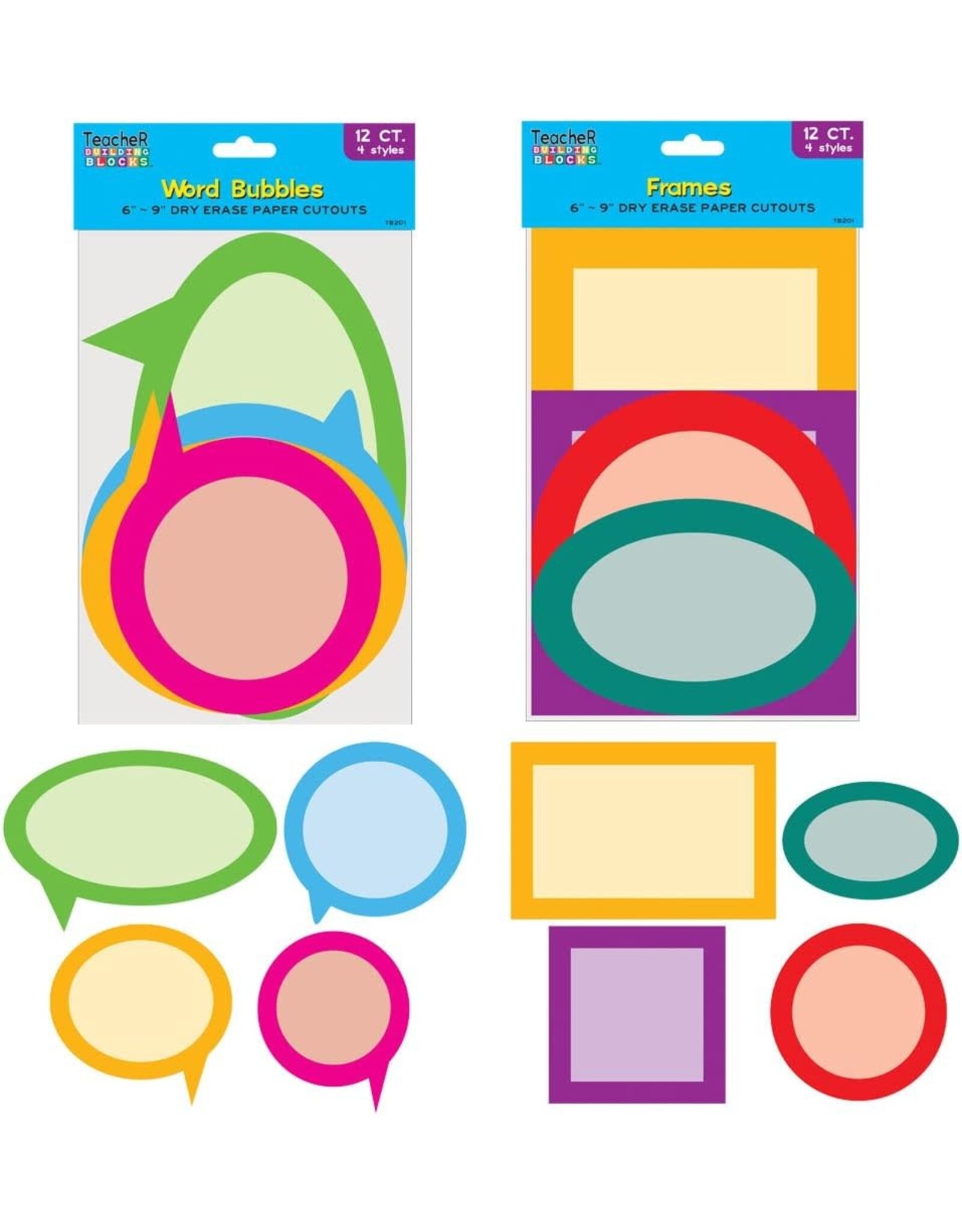 DRY ERASE SPEECH BUBBLE CUT OUTS 12 PACK