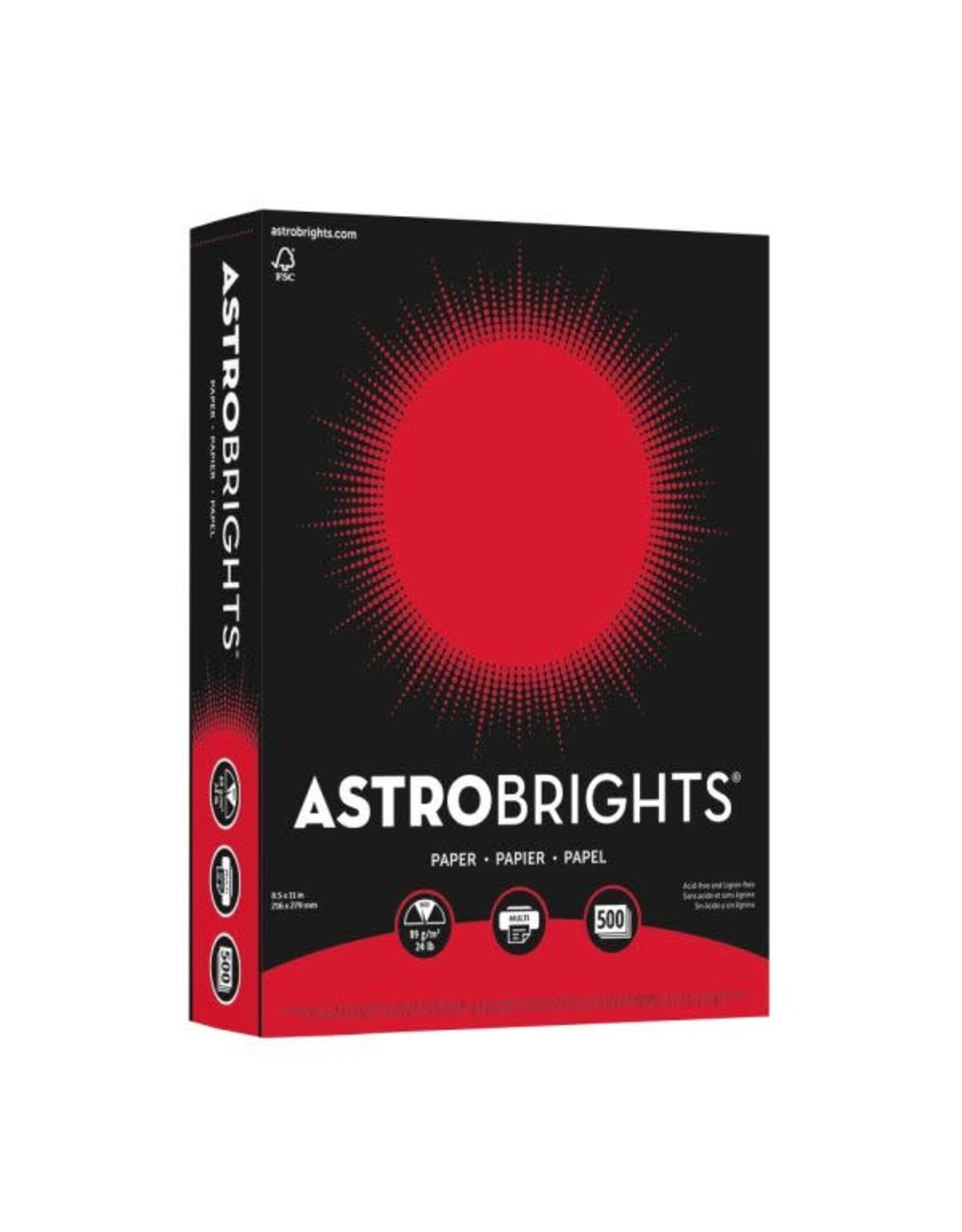 COPY PAPER ASTROBRIGHT:  8½''x11''   RE ENTRY RED 500 sheets